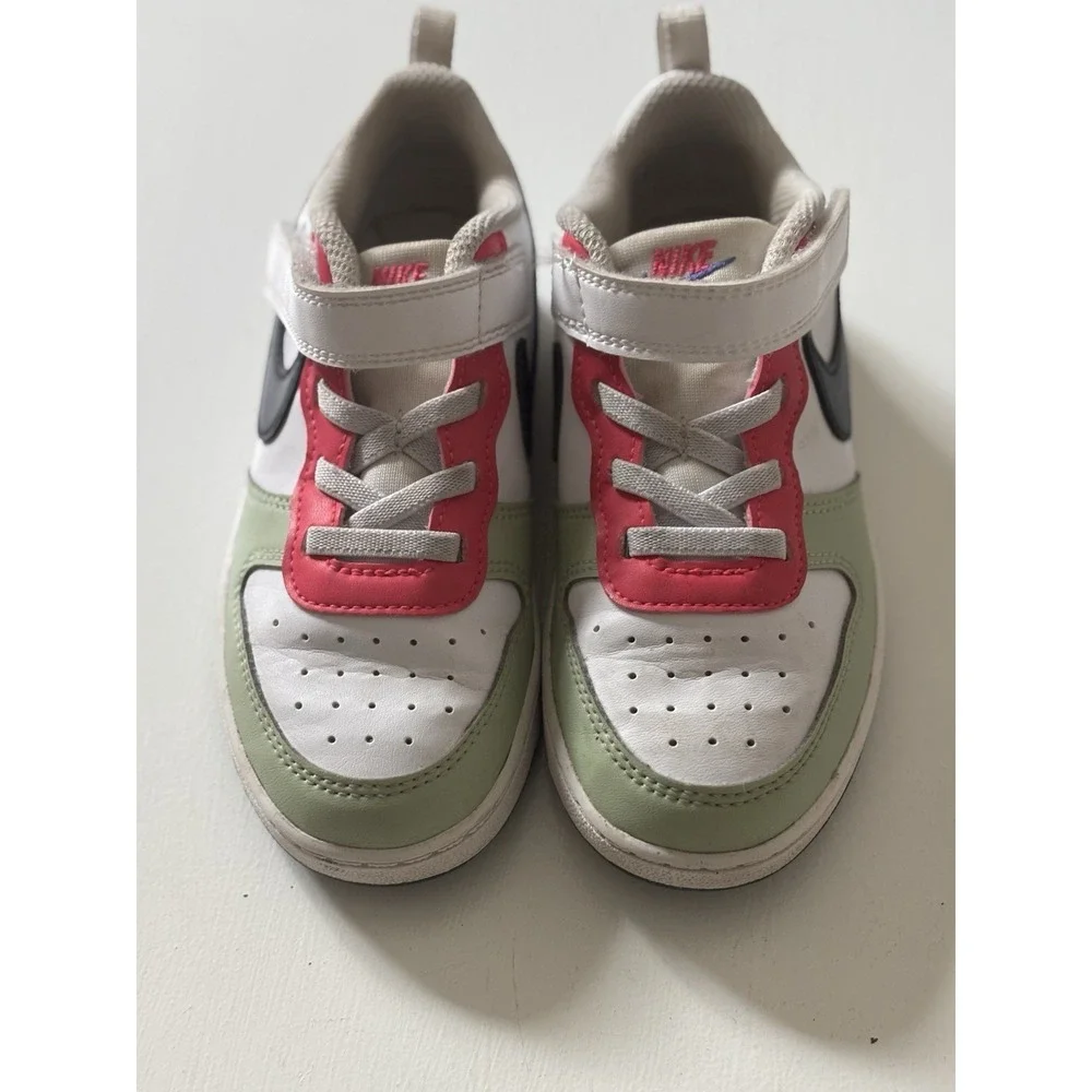 Nike Unisex Kids Colorblock Athletic Sneakers White Pink Green Blue Hook & Loop